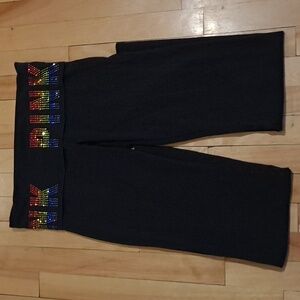 PINK Victoria's Secret Black Leggings with Rainbow Accents